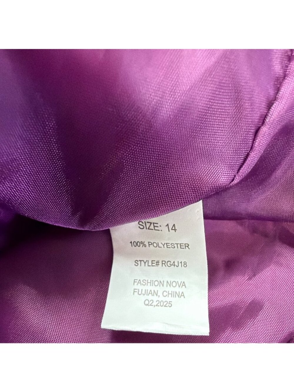 Fashion Nova Girls Purple Puffer Coat Faux Fur Hood Size 14 Y2K Winter - Picture 3 of 11